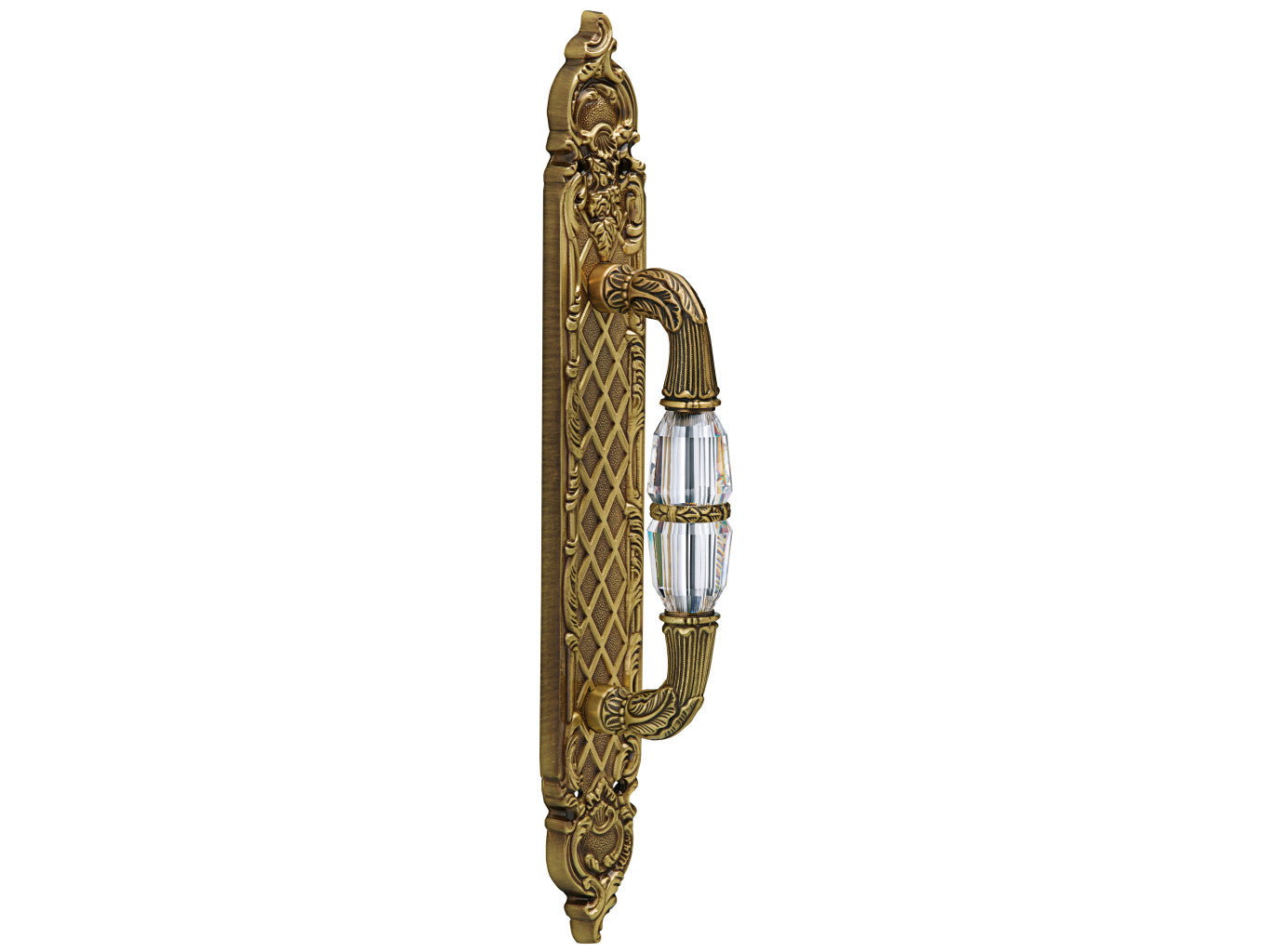 Bronces Mestre Clasica Door pull handle on plate with Swarovski crystal - 0M1602-BS0