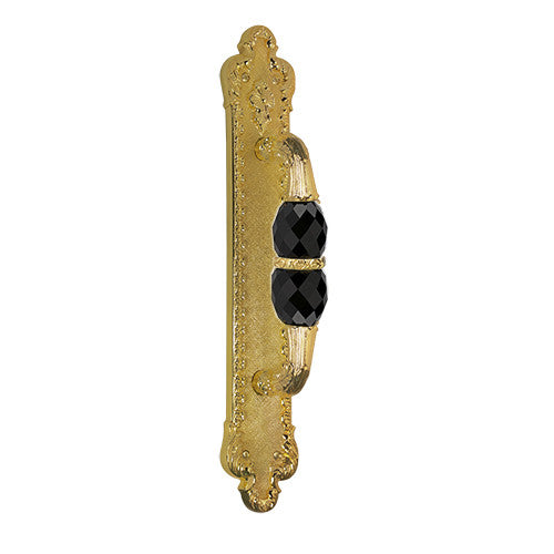 Bronces Mestre Treasure Door pull handle on plate with Swarovski black crystal - 0M2405-SN0