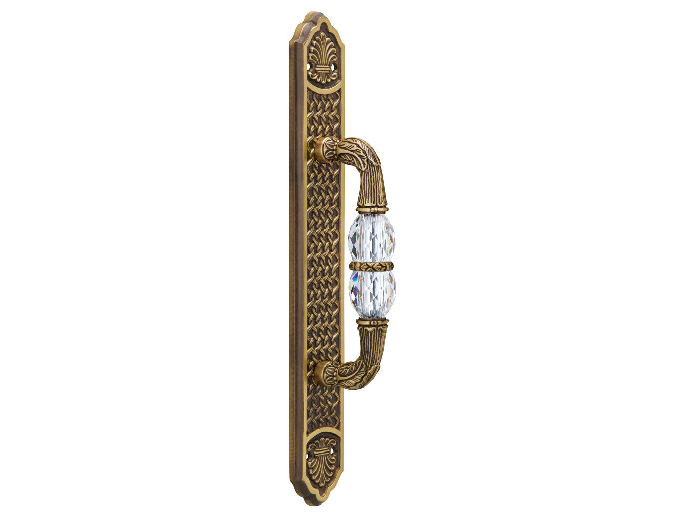 Bronces Mestre Clasica Door pull handle on plate with Swarovski crystal - 0M3005-S00
