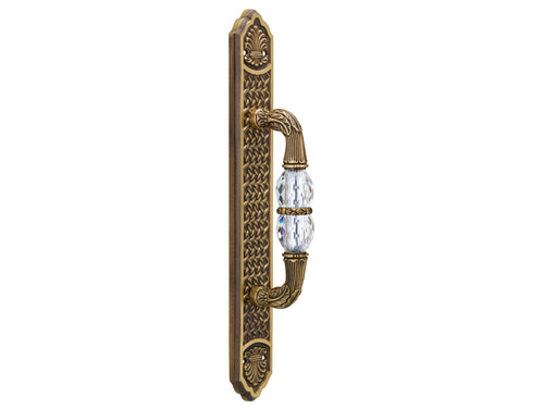 Clasica Door pull handle on plate with Swarovski crystal