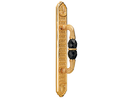 Clasica Door pull handle on plate with Swarovski black crystal