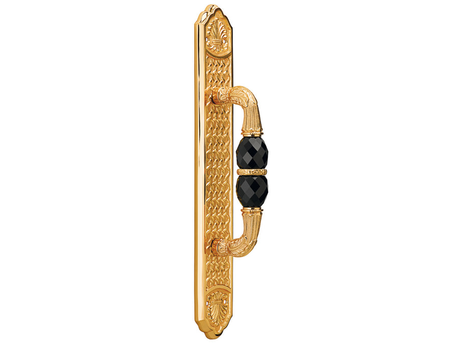 Bronces Mestre Clasica Door pull handle on plate with Swarovski black crystal - 0M3005-SN0