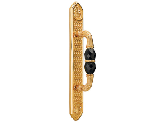 Bronces Mestre Clasica Door pull handle on plate with Swarovski black crystal - 0M3005-SN0