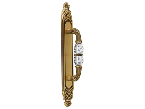 Clasica Door pull handle on plate with Swarovski crystal