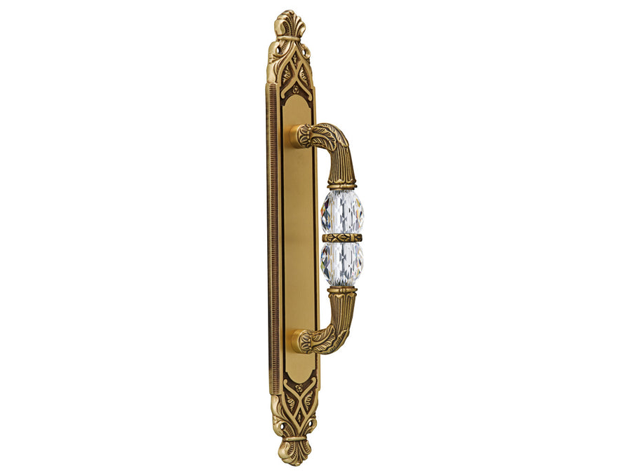 Bronces Mestre Clasica Door pull handle on plate with Swarovski crystal - 0M3405-S00