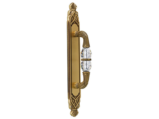 Bronces Mestre Clasica Door pull handle on plate with Swarovski crystal - 0M3405-S00