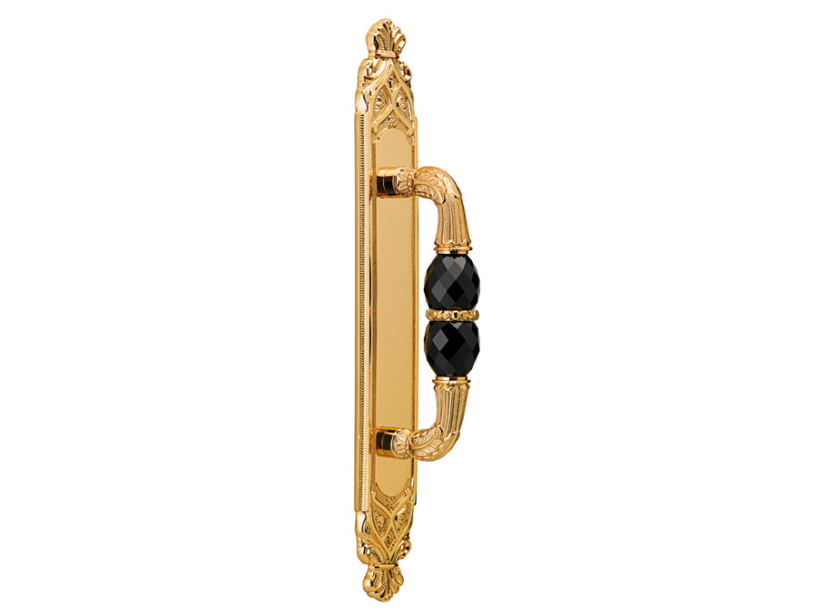 Bronces Mestre Clasica Door pull handle on plate with Swarovski black crystal - 0M3405-SN0