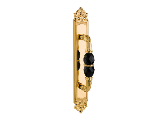 Bronces Mestre Clasica Door pull handle on plate with Swarovski black crystal - 0M3705-SN0