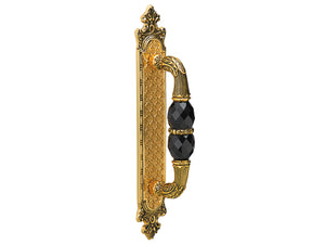 Bronces Mestre Clasica Door pull handle on plate with Swarovski black crystal - 0M4605-SN0