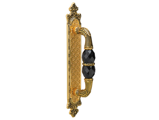 Bronces Mestre Clasica Door pull handle on plate with Swarovski black crystal - 0M4605-SN0