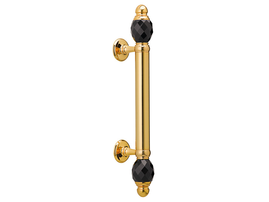 Bronces Mestre Clasica Door pull handle on rosettes 340mm with Swarovski black crystal - 0N4760-N00