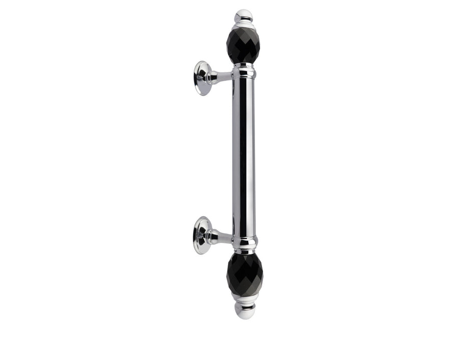 Bronces Mestre Clasica Door pull handles set 340mm on rosettes with Swarovski black - 0N4761-N00