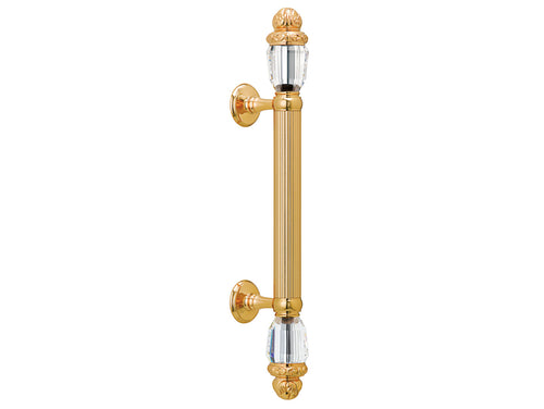 Clasica Door pull handle on rosettes 340mm with Swarovski crystal