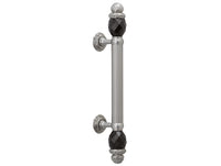 Bronces Mestre Clasica Door pull handles set 340mm on rosettes with Swarovski black - 0N4765-N00