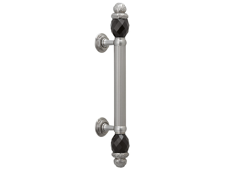 Bronces Mestre Clasica Door pull handles set 340mm on rosettes with Swarovski black - 0N4765-N00