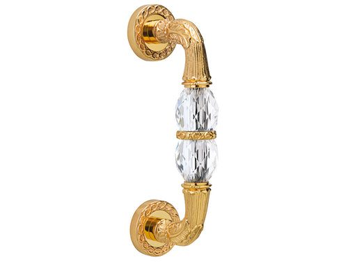 Clasica Door pull handle on rosettes with Swarovski crystal