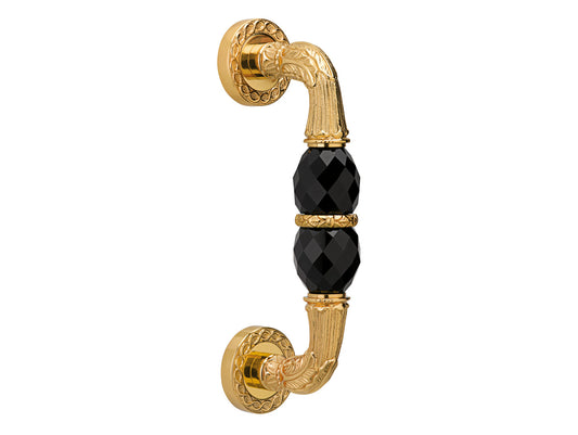 Bronces Mestre Clasica Door pull handle on rosettes with Swarovski black crystal - 0N7005-SN0
