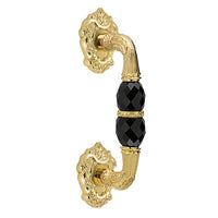 Bronces Mestre Treasure Door Pull Handle on Roses with Black Swarovski Cry - 0N7405-SN0