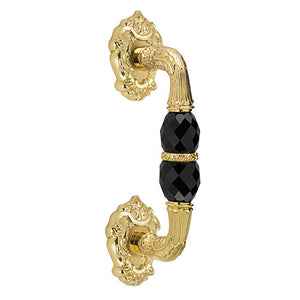 Bronces Mestre Treasure Door Pull Handle on Roses with Black Swarovski Cry - 0N7405-SN0