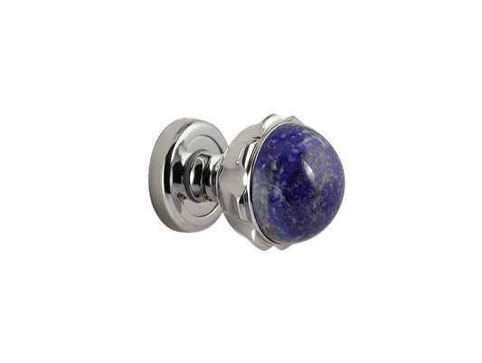 Bronces Mestre Urbe Precious Lapislazuli Door knob handles set on roses with lapislazuli stone - 0P6045