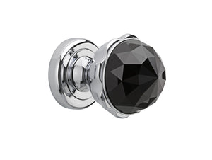 Bronces Mestre Clasica Door knob handles set on roses with Swarovski black crystal - 0P6045-N00