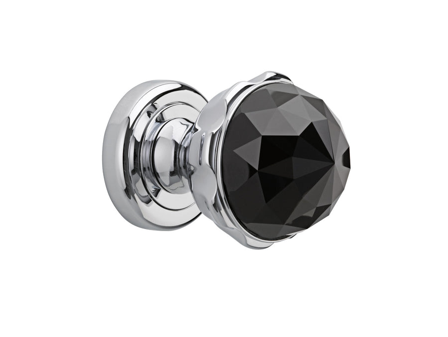 Bronces Mestre Clasica Door knob handles set on roses with Swarovski black crystal - 0P6045-N00