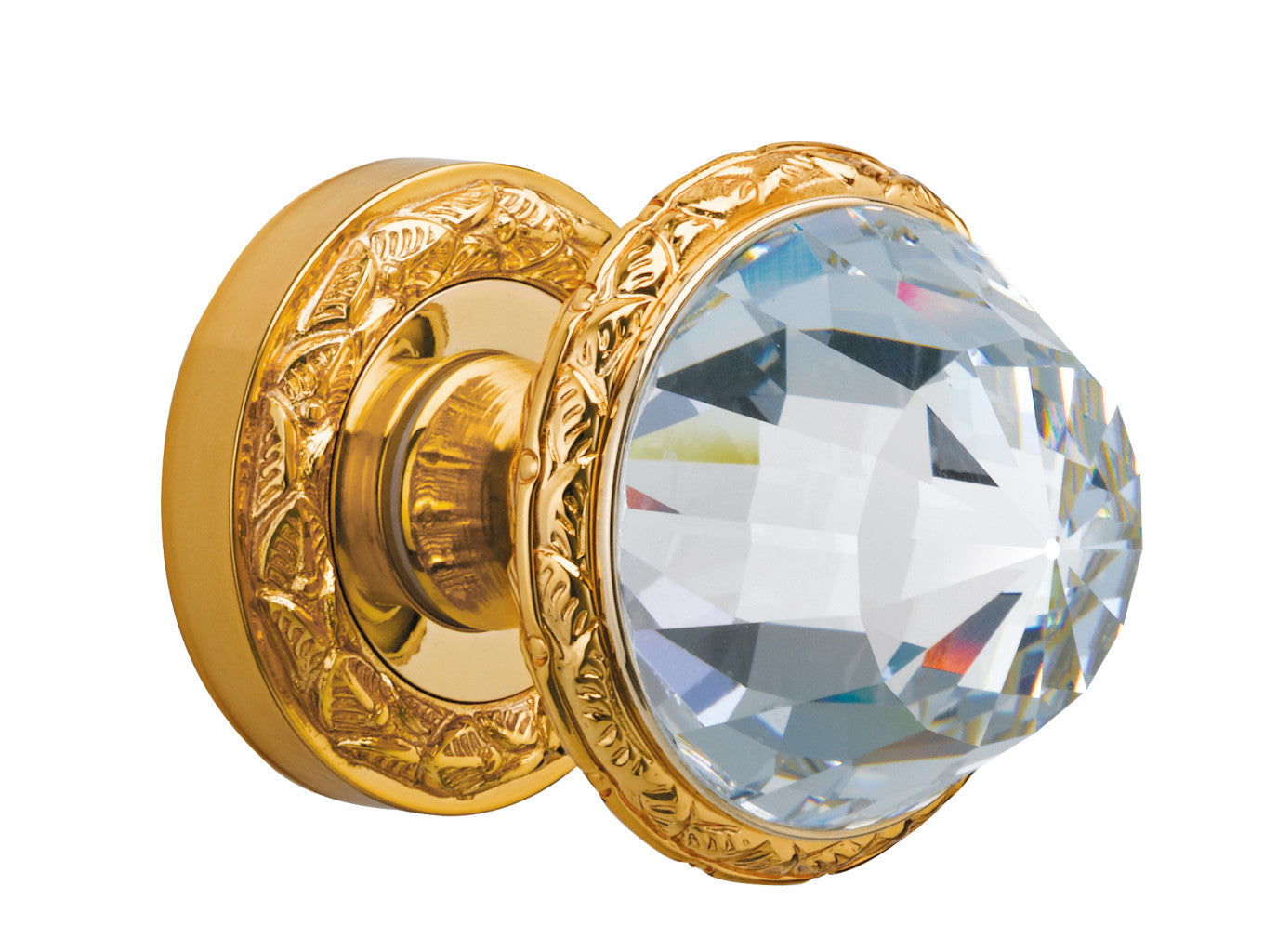 Bronces Mestre Strass Door knob handles set on roses with Swarovski crystal - 0P6548