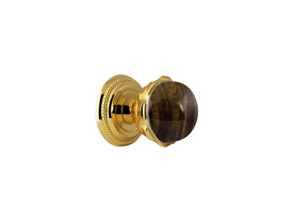 Bronces Mestre Metropolis Precious Door knob handles set on roses with tiger eye stone - 0P8545-TG0