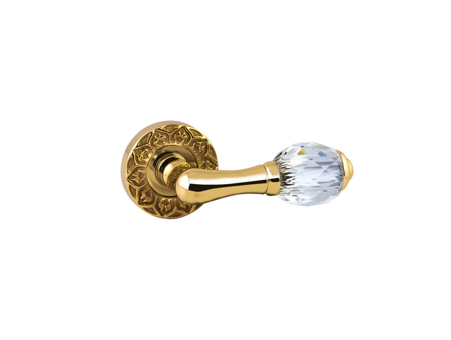 Bronces Mestre Mihrab Door lever handles set on roses with Swarovski crystal - 0R4440-000