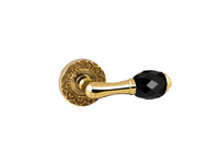 Bronces Mestre Mihrab Door lever handles set on roses with black Swarovski crystal - 0R4440-N00