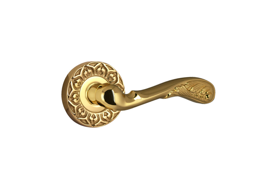 Bronces Mestre Mihrab Door lever handles set on roses - 0R4460