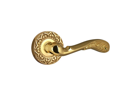 Bronces Mestre Mihrab Door lever handles set on roses - 0R4460