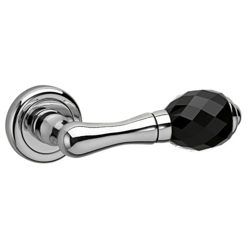 Bronces Mestre Clasica Door lever handles set on roses with Swarovski black crystal - 0R6040-N00
