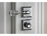 Urbe Door lever handles set on roses with Swarovski crystal in interior - Bronces Mestre