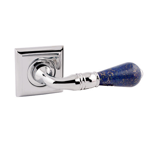 Bronces Mestre Urbe Precious Lapislazuli Door lever handle set on rose with lapislazuli stone - 0R6469