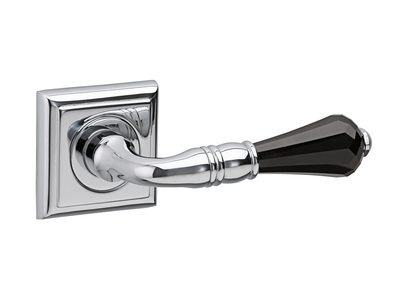 Bronces Mestre Urbe Door lever handles set on roses with Swarovski black crystal - 0R6469-N00