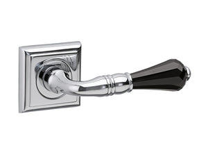 Bronces Mestre Urbe Door lever handles set on roses with Swarovski black crystal - 0R6469-N00