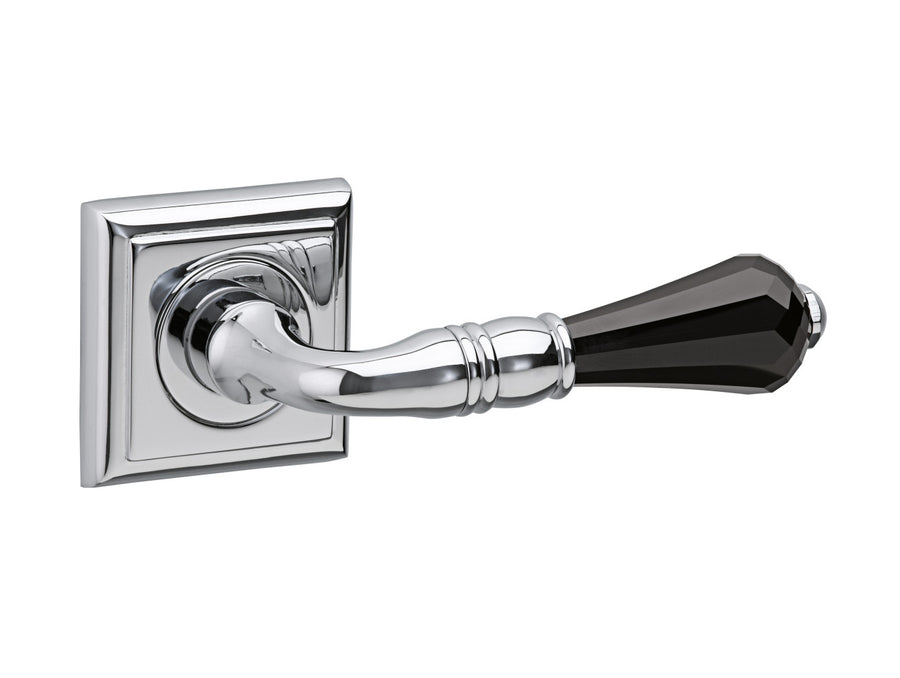 Bronces Mestre Urbe Door lever handles set on roses with Swarovski black crystal - 0R6469-N00