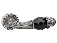 Bronces Mestre Clasica Door lever handles set on roses with Swarovski black crystal - 0R7041
