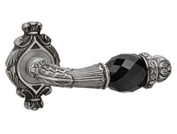 Bronces Mestre Clasica Door lever handles set on roses with Swarovski black crystal - 0R7141-N00