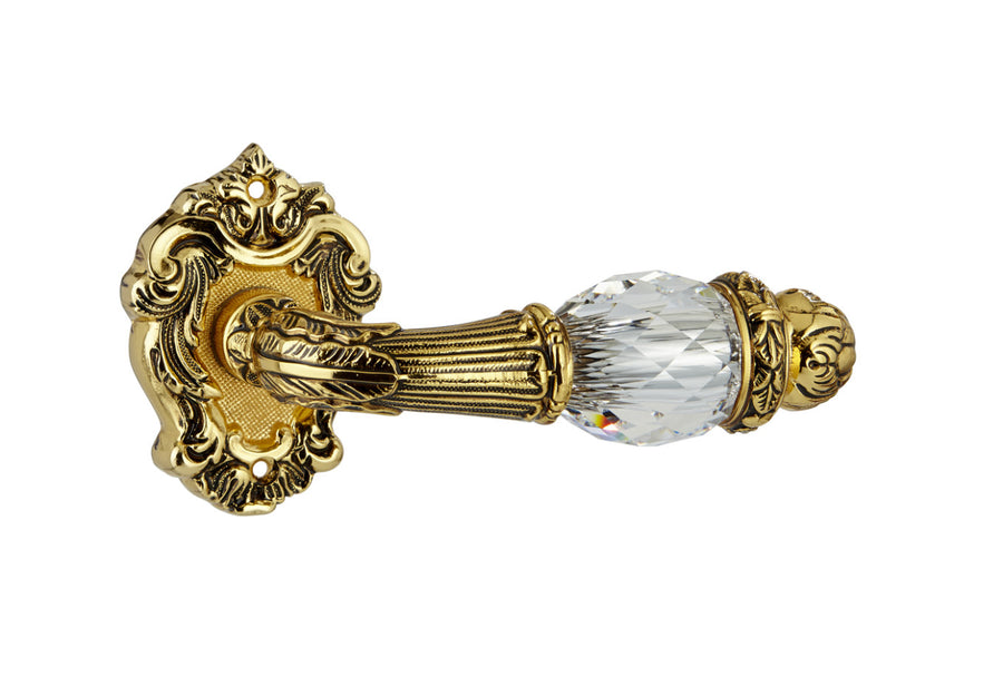 Bronces Mestre Treasure Door lever handles set on roses with Swarovski crystal - 0R7441-000