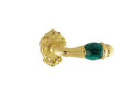 Bronces Mestre Treasure Precious Malachite Door lever handles set on roses with malachite stone - 0R7441