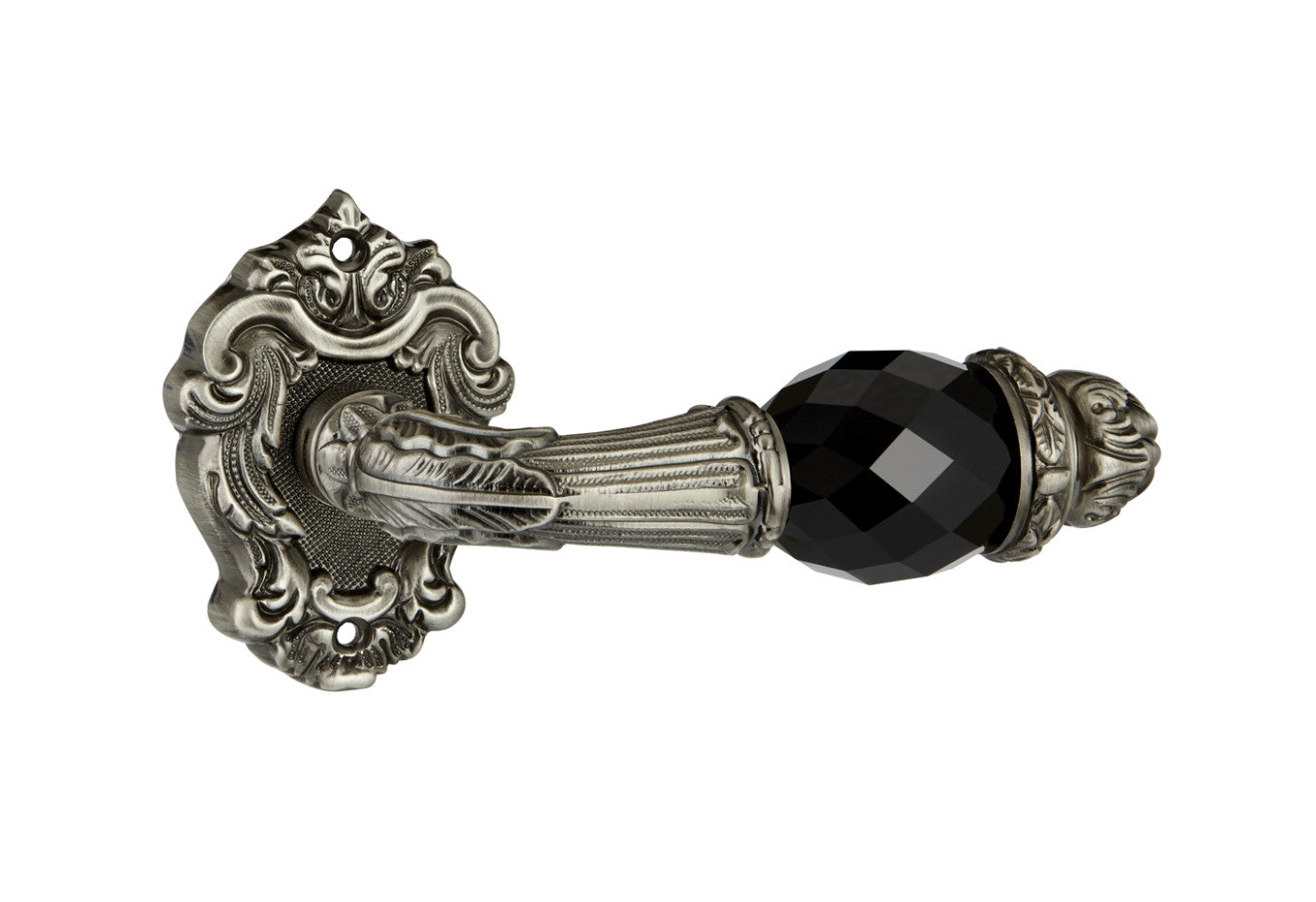 Bronces Mestre Treasure Door lever handles set on roses with Swarovski black crystal - 0R7441-N00