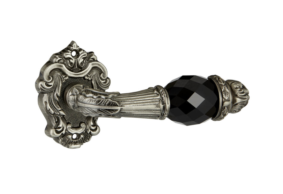 Bronces Mestre Treasure Door lever handles set on roses with Swarovski black crystal - 0R7441-N00