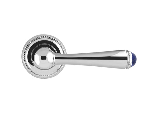 Metropolis Precious Door lever handles set on roses with lapislazuli stone