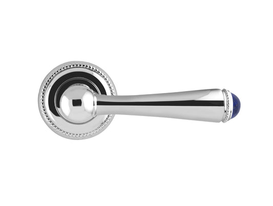 Bronces Mestre Metropolis Precious Door lever handles set on roses with lapislazuli stone - 0R8585-LP0