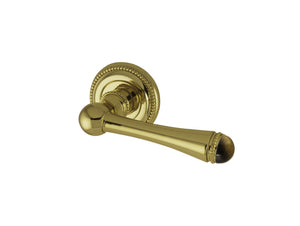 Bronces Mestre Metropolis Precious Door lever handles set on roses with tiger eye stone - 0R8585-TG0