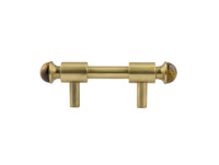 Bronces Mestre Mihrab Precious Wardrobe pull with tiger eye stone 64mm between centers - 0T5000-TG64