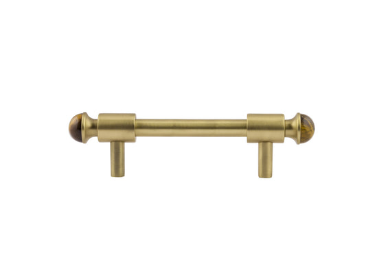 Bronces Mestre Mihrab Precious Wardrobe pull with tiger eye stone 96mm between centers - 0T5000-TG96