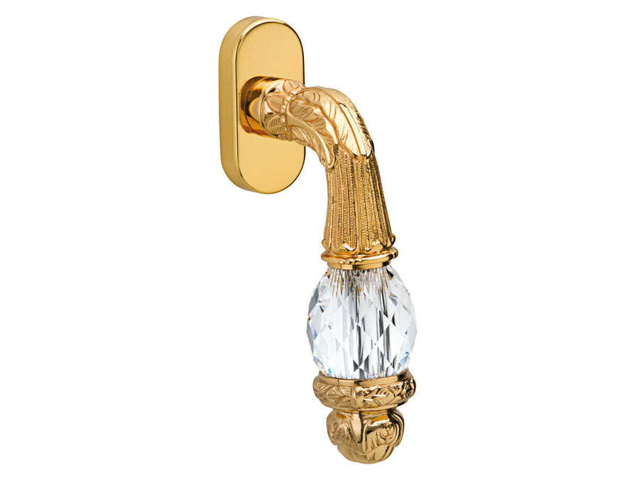 Bronces Mestre Clasica Window handle on rosette with Swarovski crystal - 0V0741-000